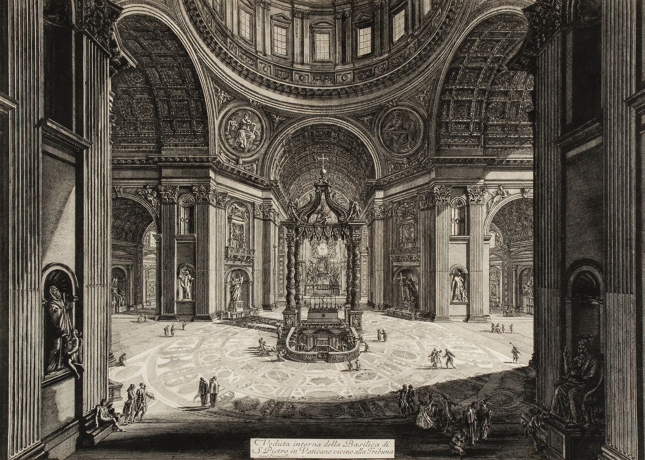 Piranesi (Giovanni Battista) - Veduta interna della Basilica di S. Pietro in Vaticano vicino alla