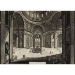 Piranesi (Giovanni Battista) - Veduta interna della Basilica di S. Pietro in Vaticano vicino alla