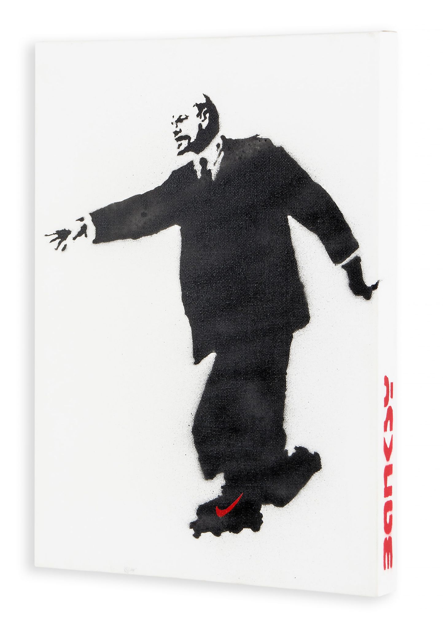 Banksy (b.1974) - Lenin on Rollerblades, 2003 spray paint on canvas, dated and numbered from the - Image 2 of 2