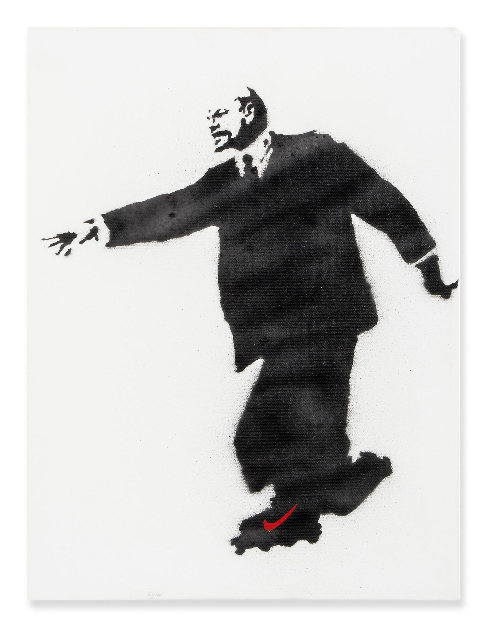 Banksy (b.1974) - Lenin on Rollerblades, 2003 spray paint on canvas, dated and numbered from the