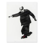 Banksy (b.1974) - Lenin on Rollerblades, 2003 spray paint on canvas, dated and numbered from the