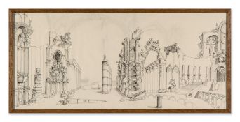 ** Pablo Bronstein (b. 1977) - Stage Design (after Bibiena), 2005 pen, ink and pencil on paper, in