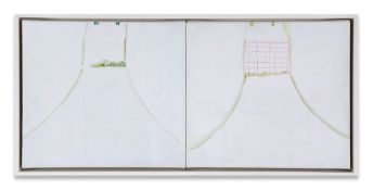 Hiroshi Sugito (b. 1970) - Bridge 1 (diptych), 2002 acrylic on canvas, in two parts, each signed and