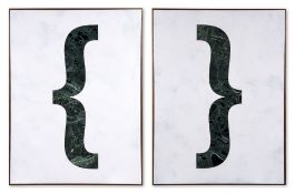 ** Gabrielle de Santis (b. 1983) - Snooooooooop, 2014 acrylic on marble, in two framed parts 48 x 36