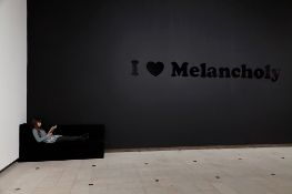 ** Jeremy Deller (b. 1966) - I Love Melancholy, 1993 wall painting comprising stencilled text in