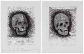 Damien Hirst (b.1965) - For the Love of God, Beyond Belief two etchings, 2007, the left sheet signed