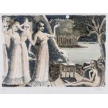 Paul Delvaux (1897-1994) - Le Bout du Monde (J.23) lithograph printed in colours, 1968, signed in