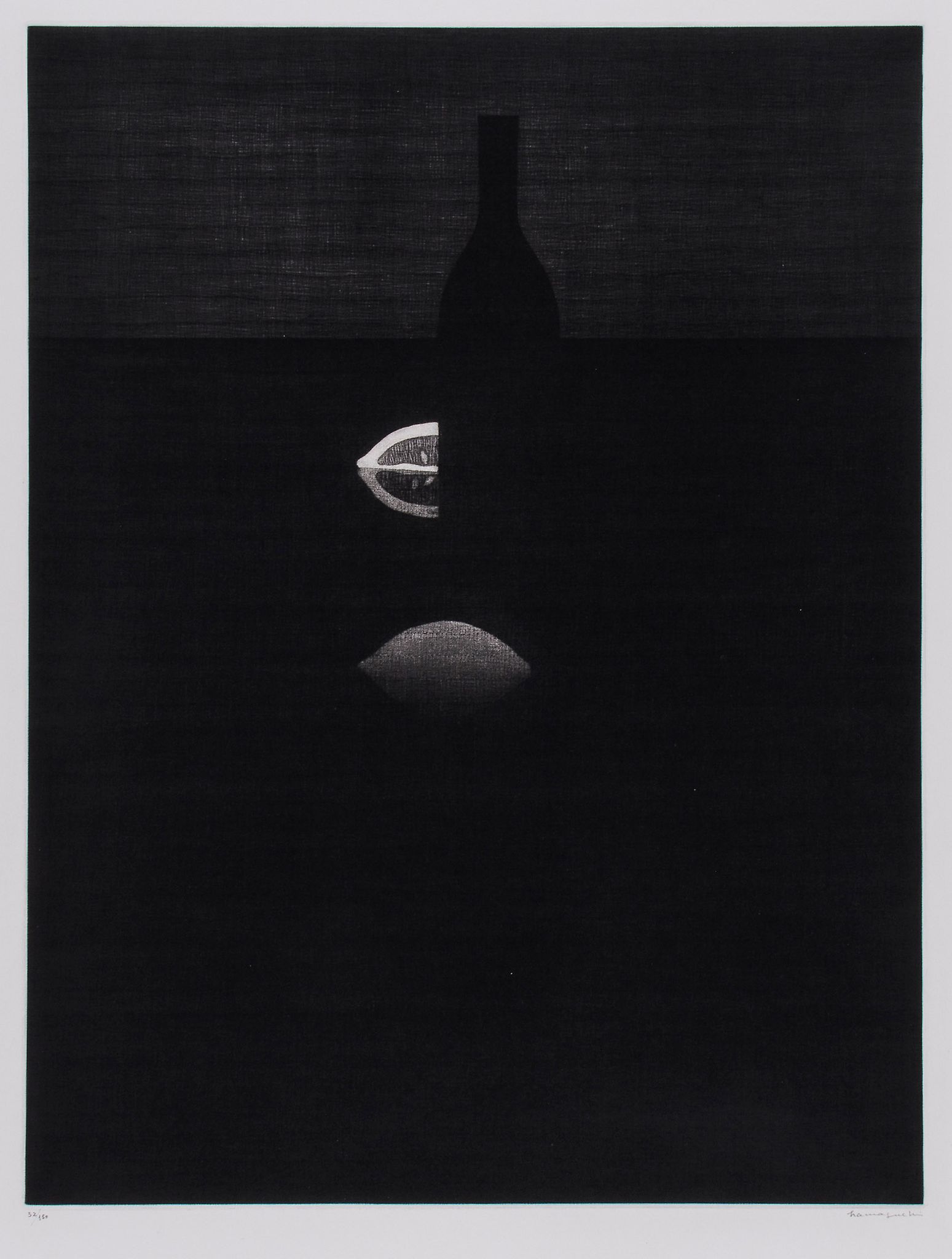 Yozo Hamaguchi (1909-2000) - Bottle with One and One Quarter Lemons mezzotint, 1983, signed in