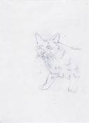 Andy Warhol (1928-1987) - Cat (Sam) graphite on tissue paper, c.1954, with the rubber stamps of