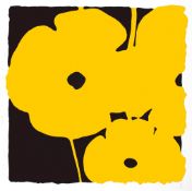 Donald Sultan (b.1951) - Big Poppies (Yellow) screenprint in colours, 2014, signed and dated in