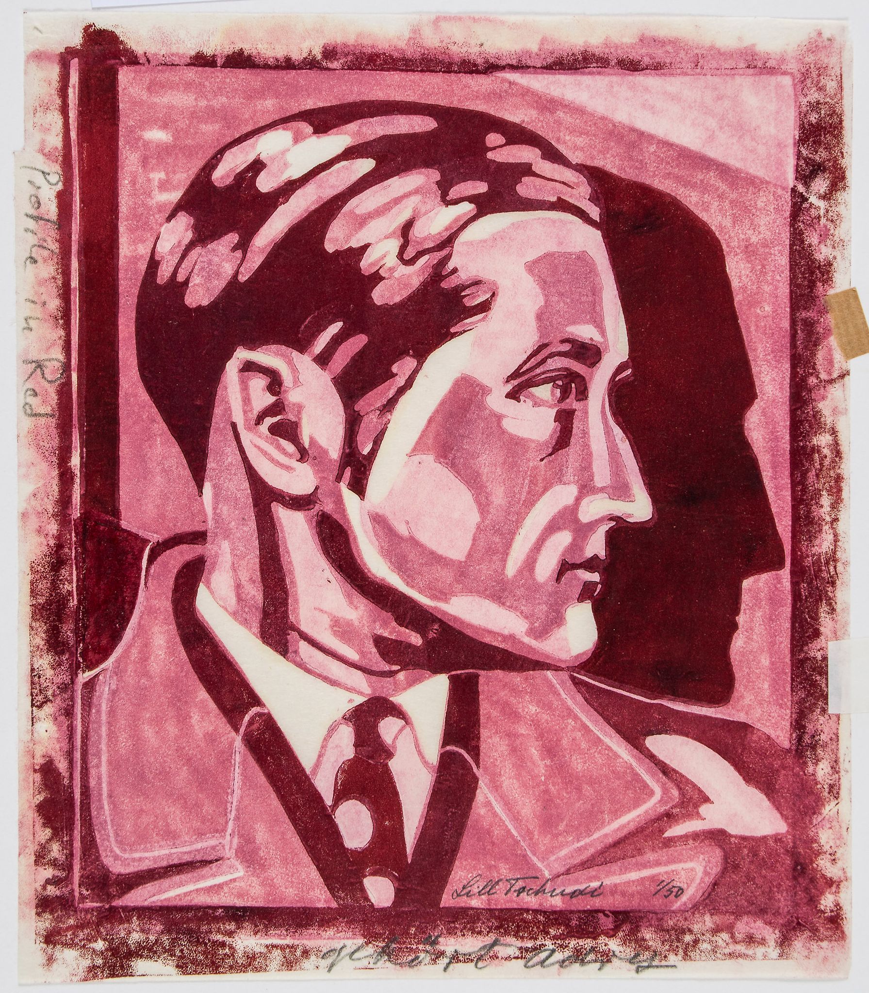 Lill Tschudi (1911-2004) - Robert (husband of Adry) (Not in C.L.T.) the very rare linocut, circa