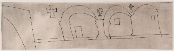 Ben Nicholson (1894-1982) - Patmos Monastery (Fragment)(C.73) etching, 1967, signed titled and dated