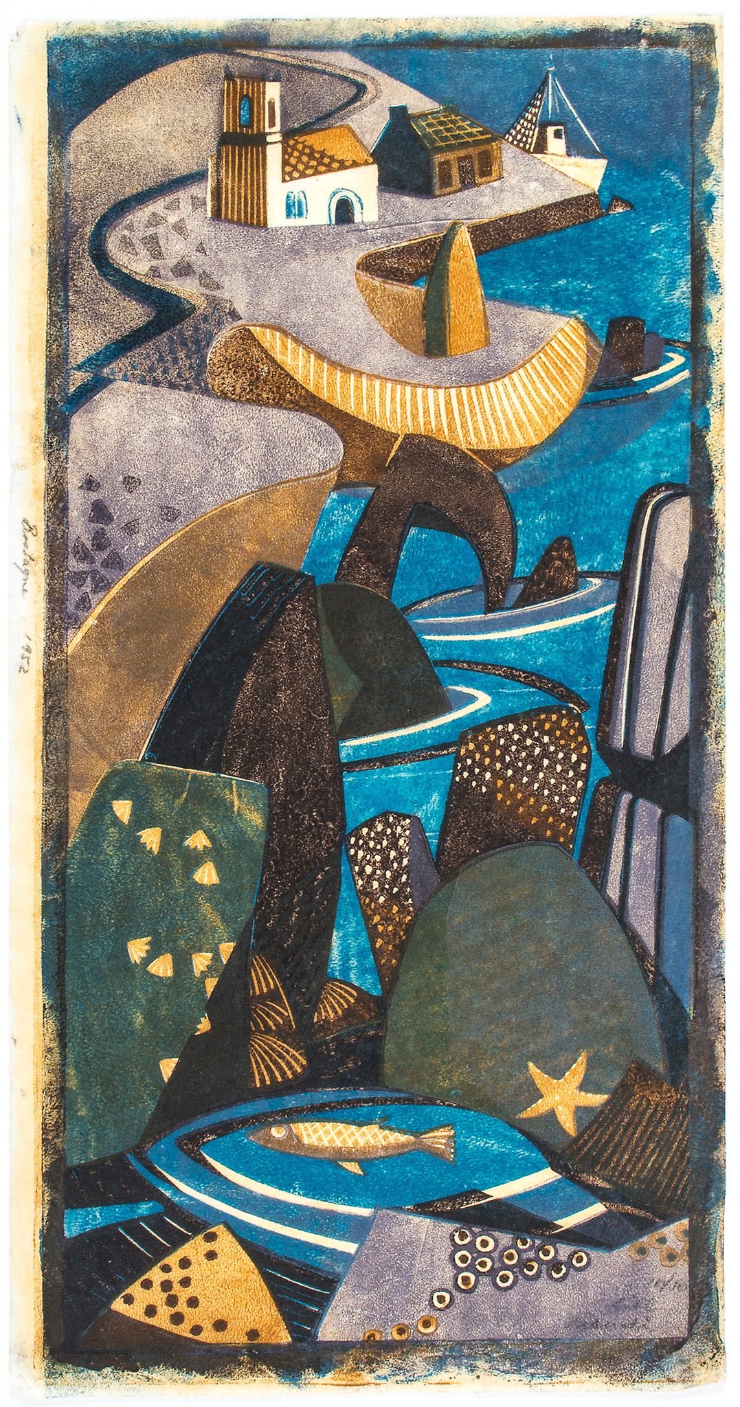 Lill Tschudi (1911-2004) - Bretagne (Not in C.L.T.) linocut printed in colours, 1952, signed, titled - Image 2 of 2