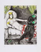 Marc Chagall (1887-1985) - La Femme de Potiphar (C3.0) etching with extensive hand-colouring in