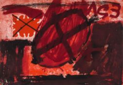Antoni Tàpies (1923-2012) - Cercle Rouge (G.596) etching with aquatint and carborundum printed in