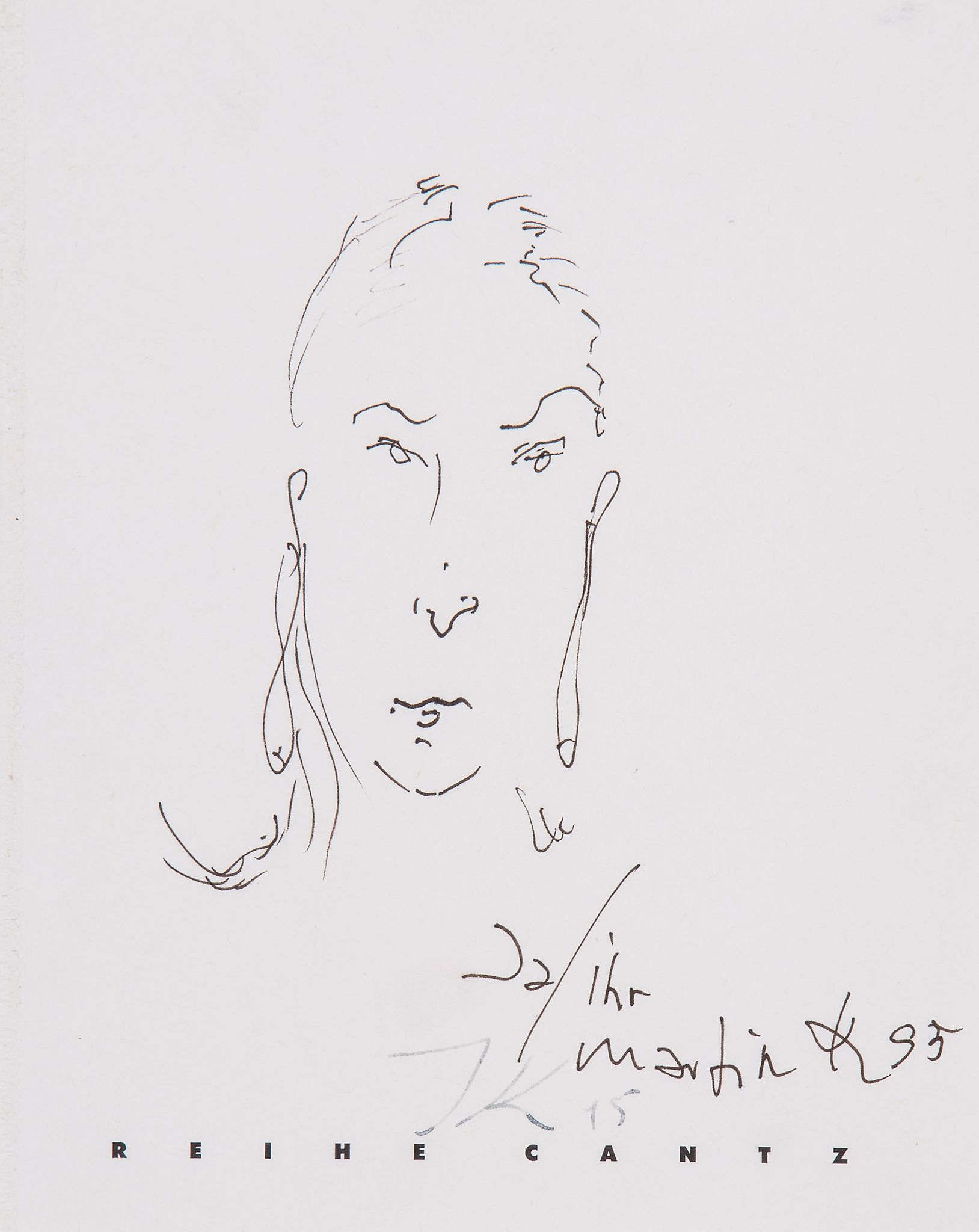 Martin Kippenberger (1953-1997) - Female Portrait pen and ink on paper, from the   Reihe Cantz