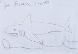 Damien Hirst (b.1965) - Shark ball-point pen on paper, c.2007, signed and inscribed, 210 x 293 mm (8