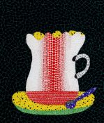 ** Yayoi Kusama (b.1929) - Coffee Cup (K.79) screenprint in colours, 1985, signed  and dated in