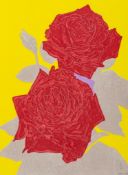 Gary Hume (b.1962) - Two Roses woodcut printed in colours, 2009, signed and dated in pencil,