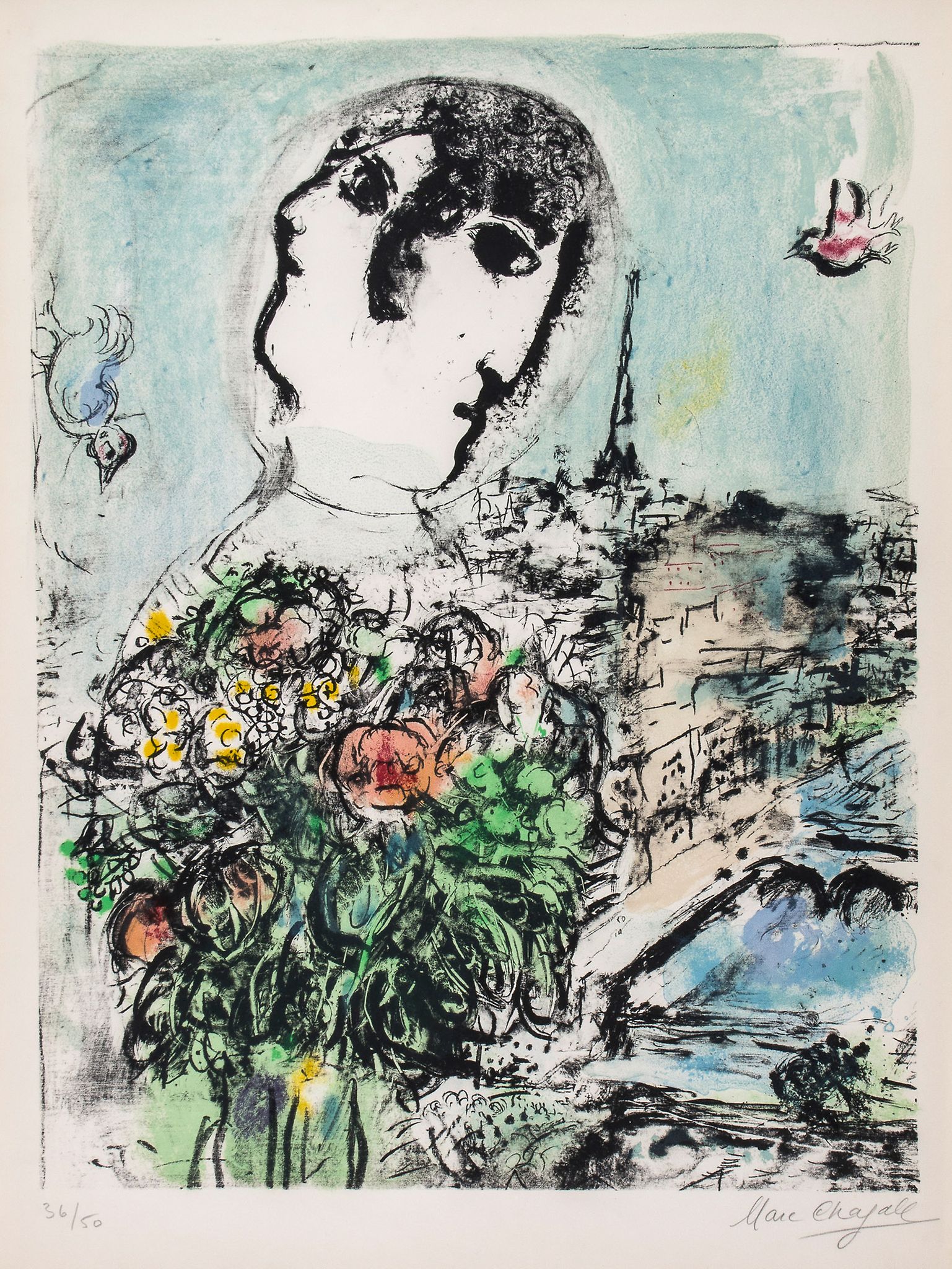 Marc Chagall (1887-1985) - The River (M.586) lithograph printed in colors, 1969, signed in pencil,
