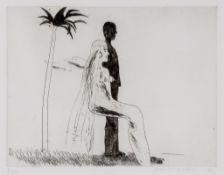 David Hockney (b.1937) - The Marriage (T.30) etching with aquatint, 1962, signed and dated in