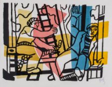 Fernand Léger (1881-1955) - Les Constructeurs (S.141) lithograph printed in colours, 1955, signed in