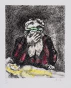 Marc Chagall (1887-1985) - Abraham Pleurant Sara (C.30) etching with extensive hand-colouring in