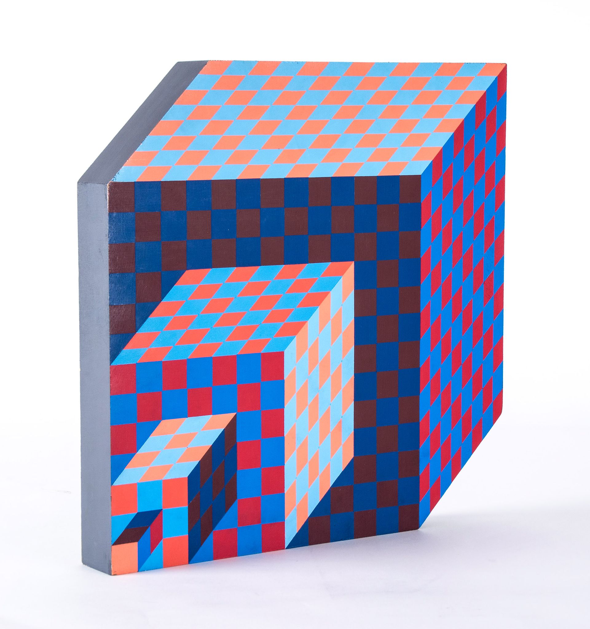 Victor Vasarely (1906-1997) - Felhoe the hand-painted wood multiple, c.1980, signed in black ink, - Image 2 of 2