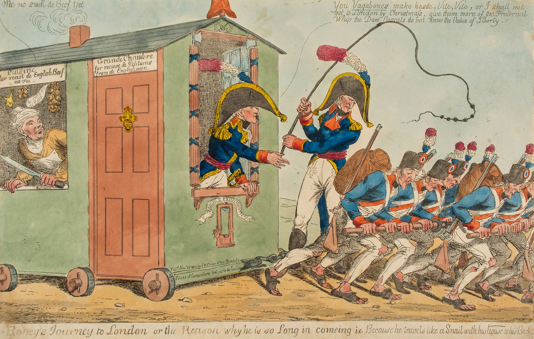 Woodward (George Moutard) Attributed to. - John Bull bringing Bonaparte to London!! an invasion - Image 3 of 4