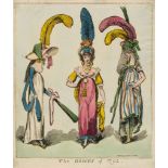 ** Cruikshank (Isaac) - The Graces of 1794, three young ladies parade the latest fashions of the