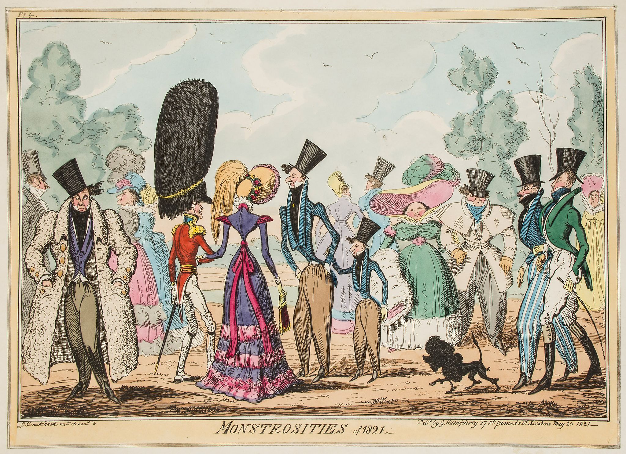 Cruikshank (George) - Monstrosities of Fashion 1816-1826,  the set of 8 hand-coloured etchings, - Image 4 of 4