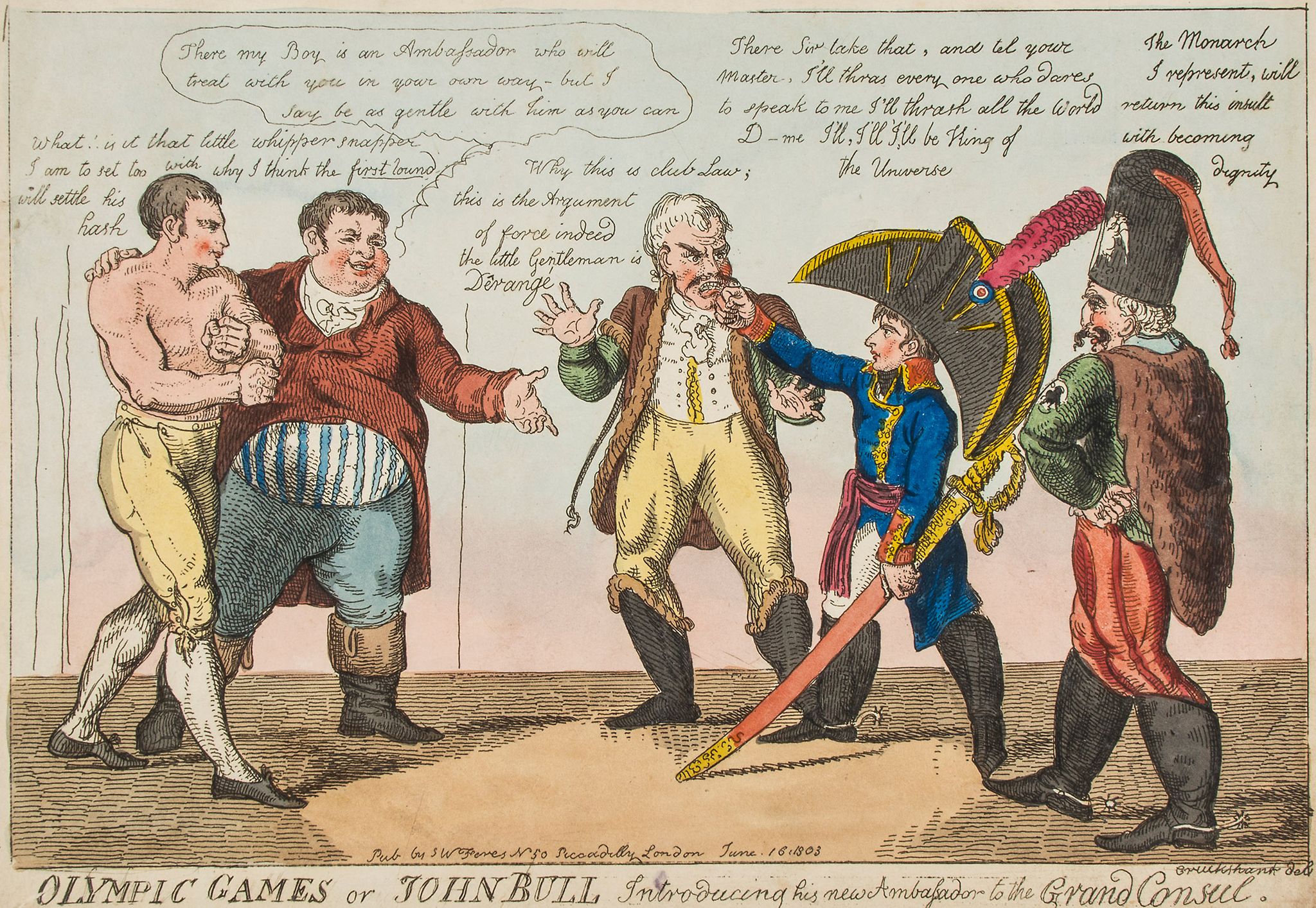 Cruikshank (Isaac) - Olympic Games or John Bull Introducing his new Ambassador to the Grand - Image 2 of 2