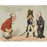 Rowlandson (Thomas) - A Great Man on his Hobby Horse, equestrian caricature of Napoleon bestriding
