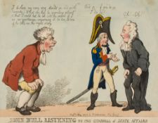 Rowlandson (Thomas) - A Great Man on his Hobby Horse, equestrian caricature of Napoleon bestriding