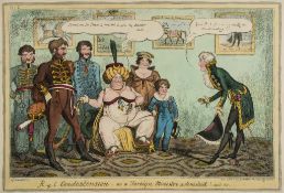 .- Cruikshank R-y-l Condescension - or a Foreign Minister astonished  ( Queen of the United Kingdom