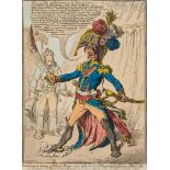 Gillray (James) - Buonaparte hearing of Nelson's Victory,  swears by his Sword to Extirpate the