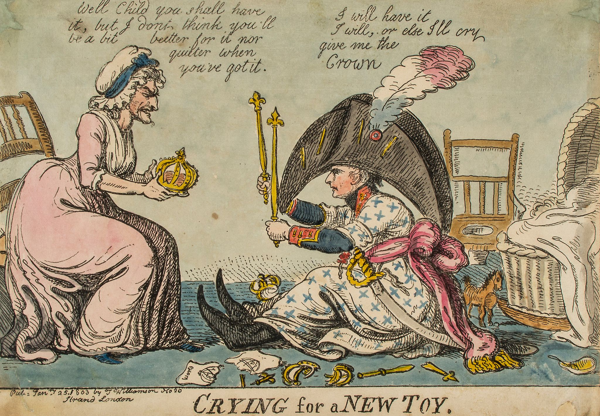 Williams (Charles) - The Political Cocks, Napoleon and Pitt as two fighting cocks on opposing - Image 4 of 4