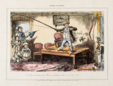 Leech (John) - Mr.Briggs & His Doings. Fishing,  the set of 13 hand-coloured lithographed plates