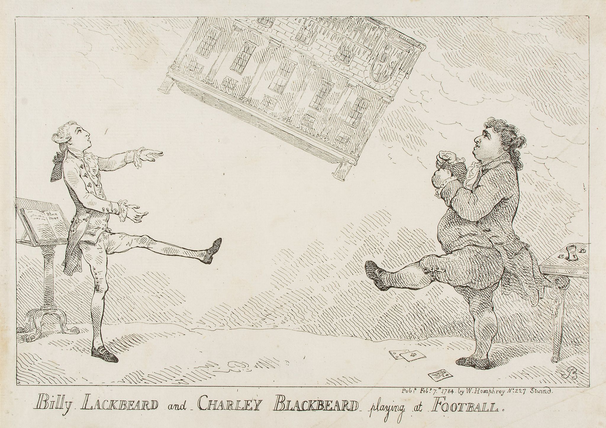 ** Politics.- [Rowlandson (Thomas)] - Billy Lackbeard and Charley Blackbeard playing at Football,