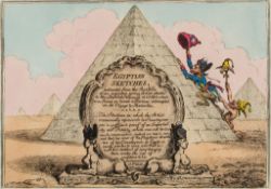 Gillray (James) - Egyptian Sketches, the set of 6 plates with the pictorial frontispiece, the