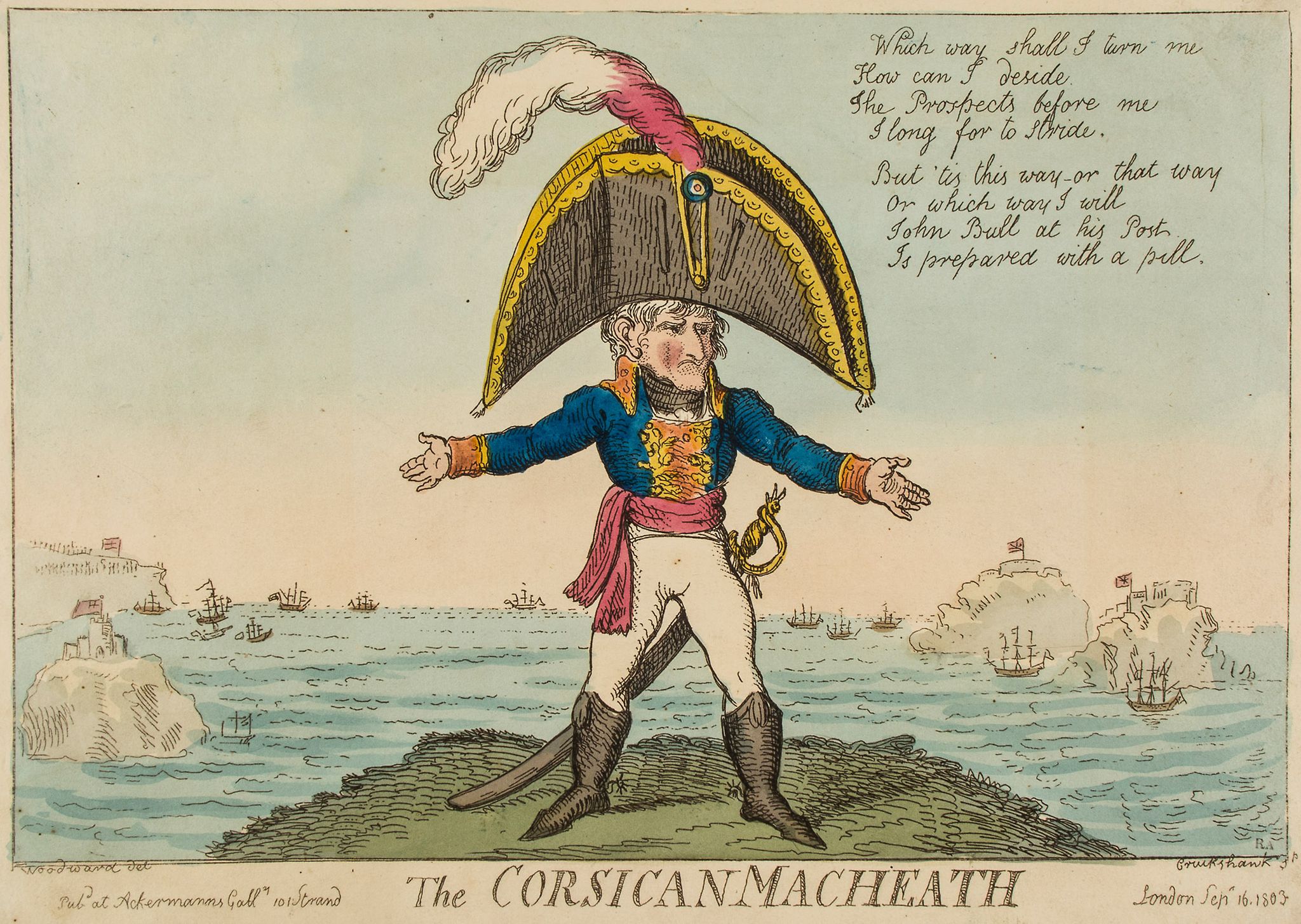 Woodward (George Moutard) After. - Facing the Enemy; The Corsican Macheath, 2 invasion prints, the - Image 2 of 2