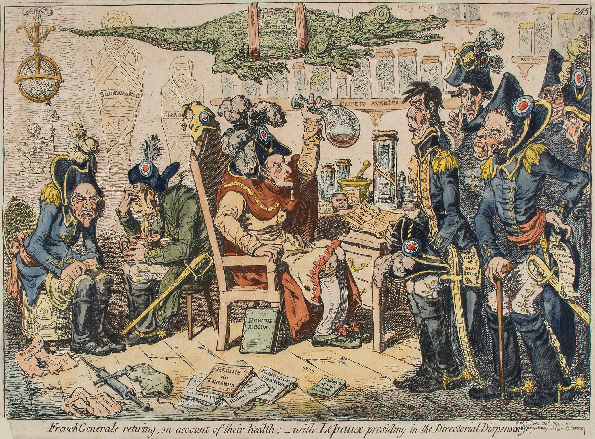Cruikshank (Isaac) - The French Bugabo Frightening the Royal Commanders, a barely recognisable - Image 2 of 3