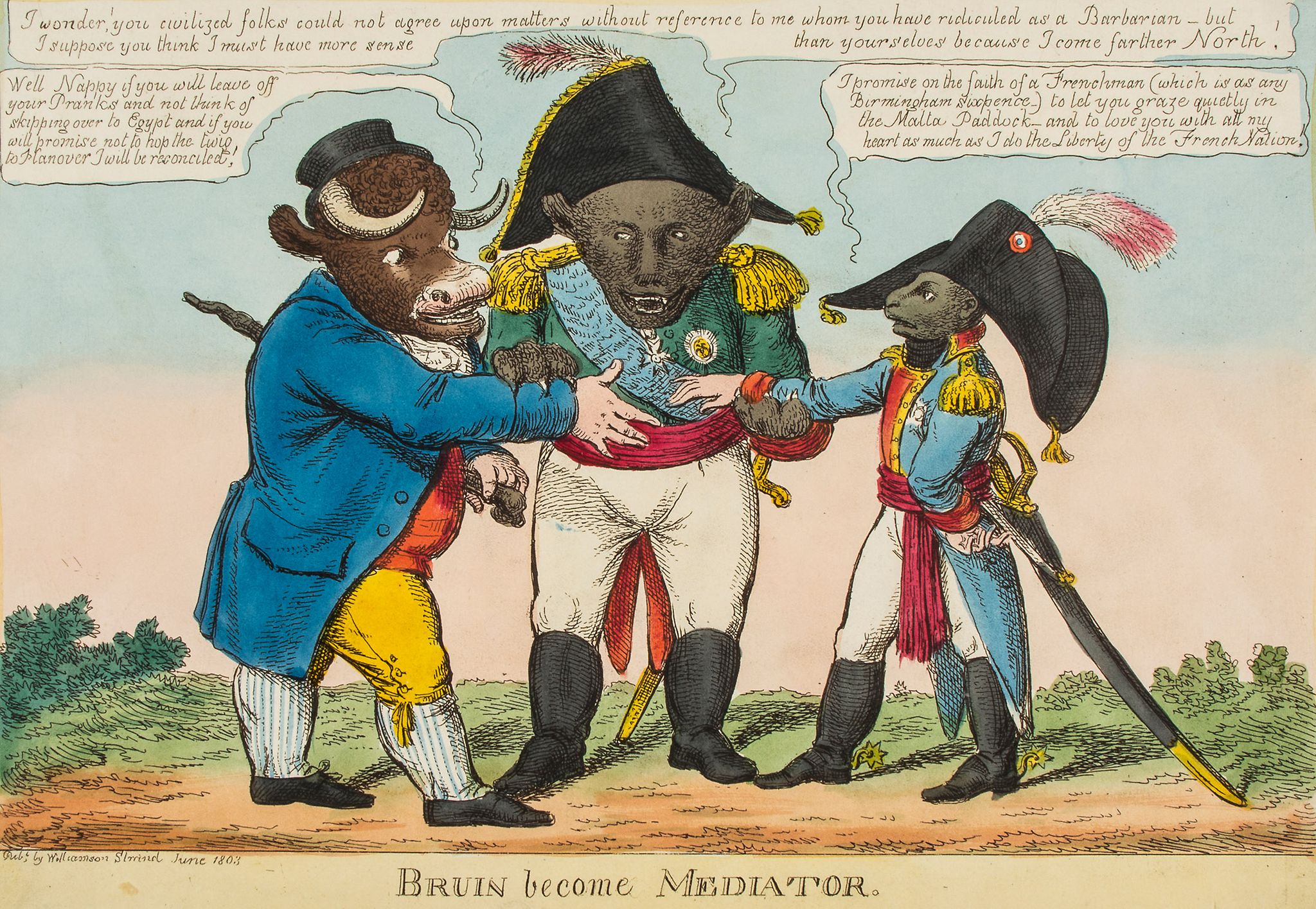 [Williams (Charles)] - The Bone of Contention or the English Bull Dog and the Corsican Monkey; Bruin - Image 4 of 4