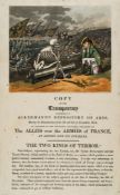 Rowlandson (Thomas) - The Two Kings of Terror, broadside copy of the transparency exhibited at