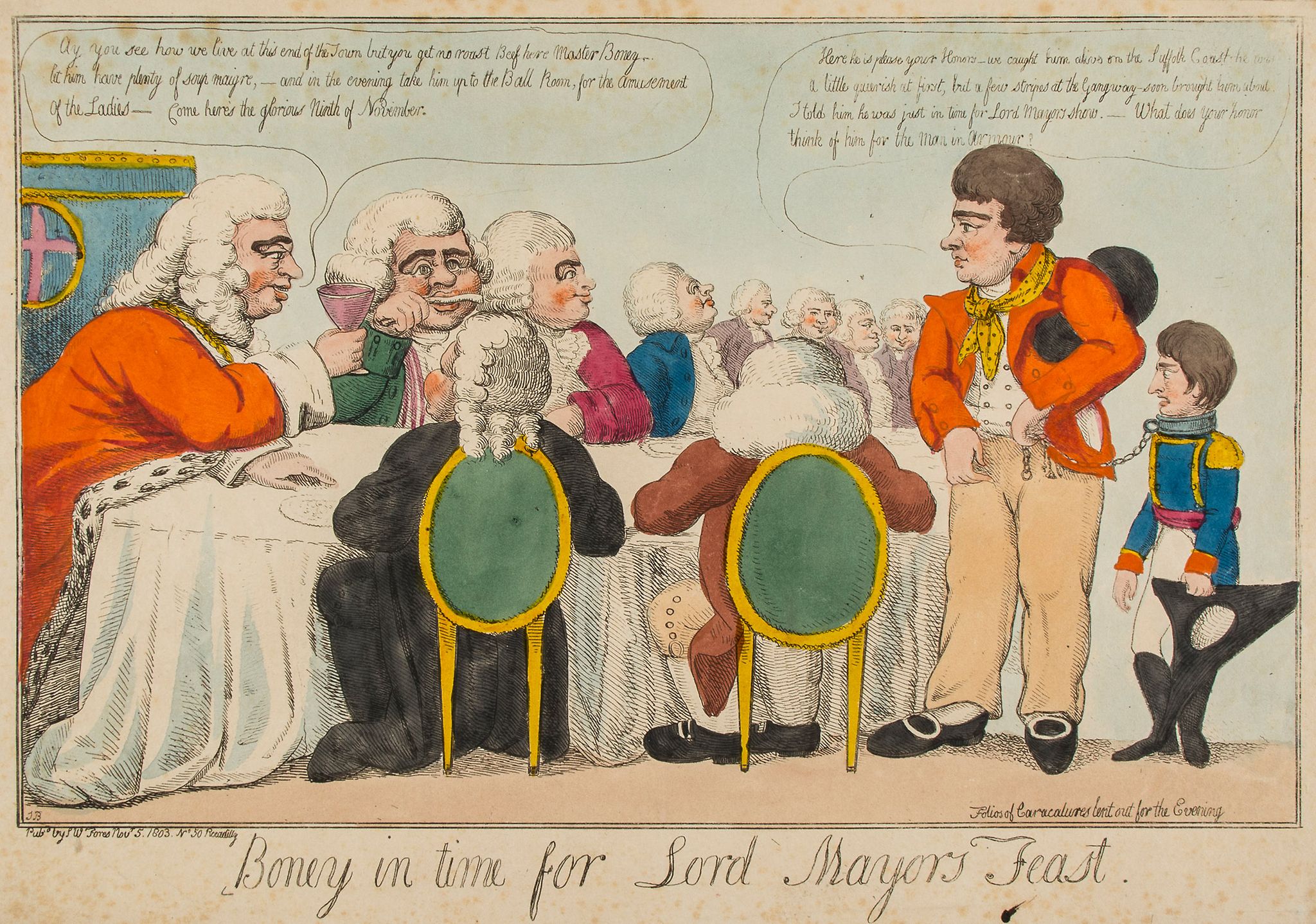 Woodward (George Moutard) Attributed to. - John Bull bringing Bonaparte to London!! an invasion - Image 4 of 4