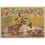 Gillray (James) - The Spanish-Bull-Fight _ or _ the Corsican-Matador in Danger, Napoleon is tossed