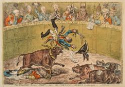 Gillray (James) - The Spanish-Bull-Fight _ or _ the Corsican-Matador in Danger, Napoleon is tossed