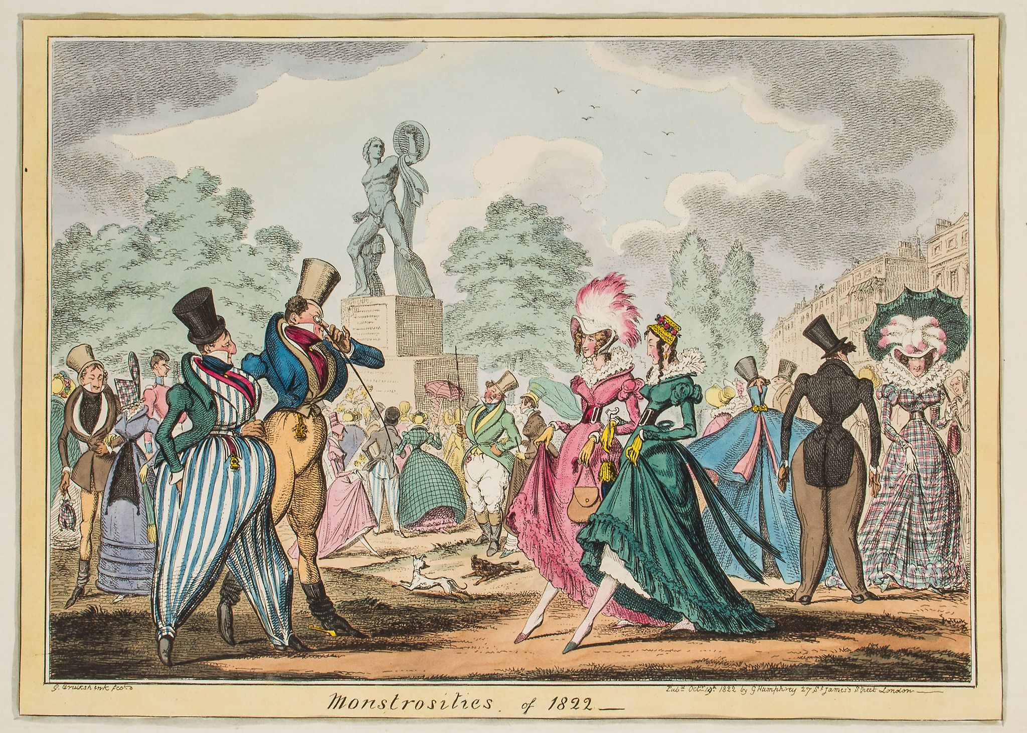 Cruikshank (George) - Monstrosities of Fashion 1816-1826,  the set of 8 hand-coloured etchings, - Image 3 of 4