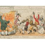 ** [Cruikshank (Isaac & George)] - Burning the Memoirs, The Prince of Wales and others rejoice at