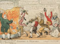 ** [Cruikshank (Isaac & George)] - Burning the Memoirs, The Prince of Wales and others rejoice at